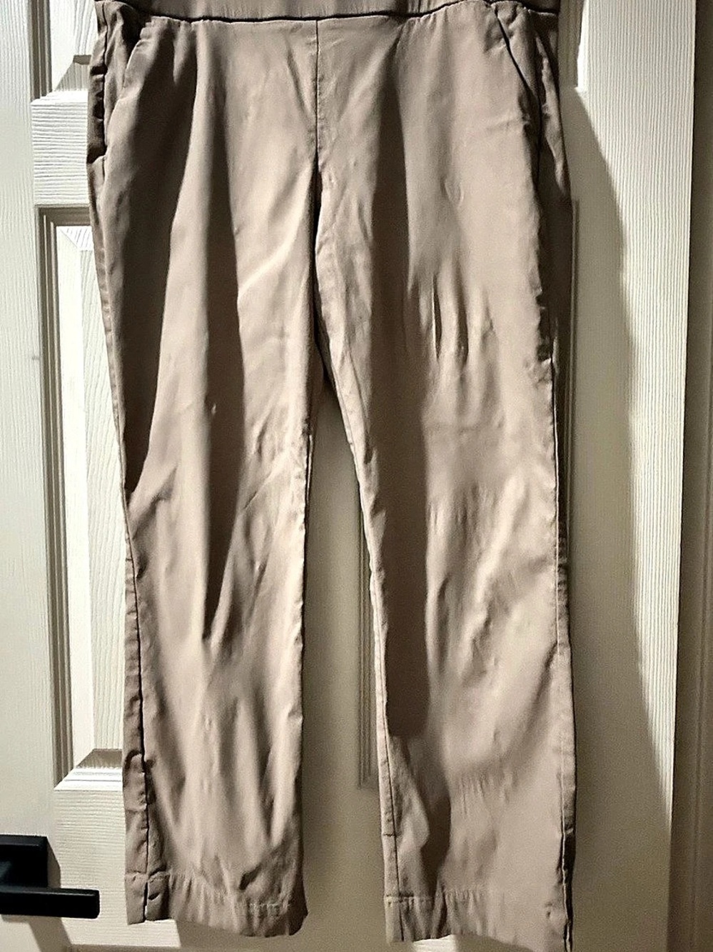 Simply Vera Wang Ankle Mid-Rise Pull-On Pants Taupe Large